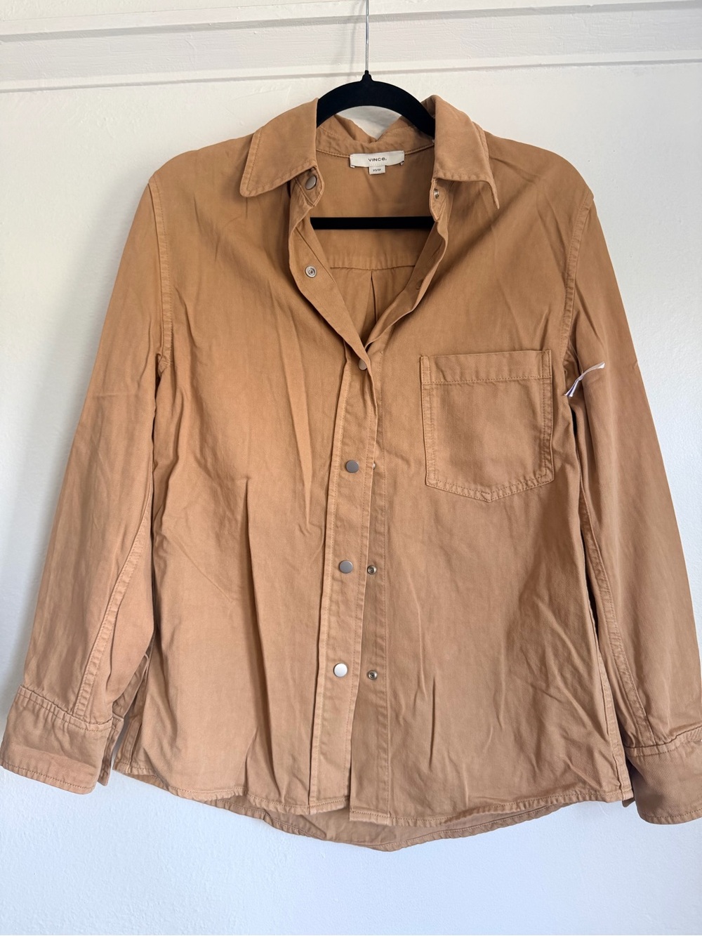 VINCE 
Cotton Twill Snap-Front Overshirt